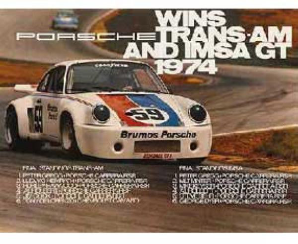 Porsche Poster - Trans Am Imsa 1974 Porsche Poster - Trans Am Imsa 1974