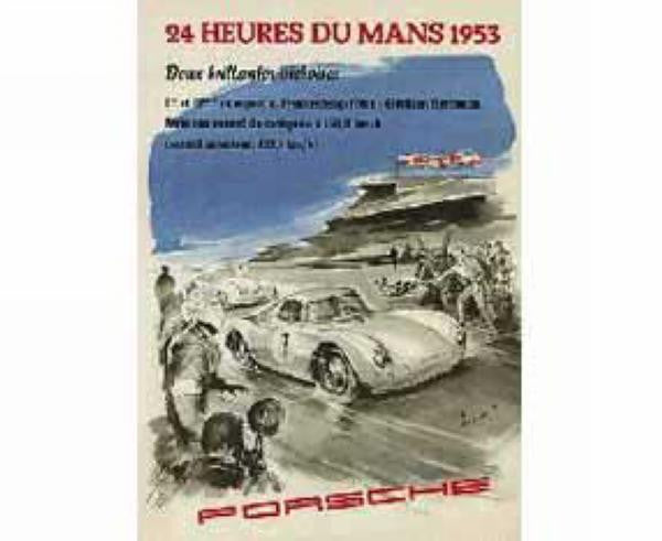 Porsche Poster - 24 Hours Lemans 1953