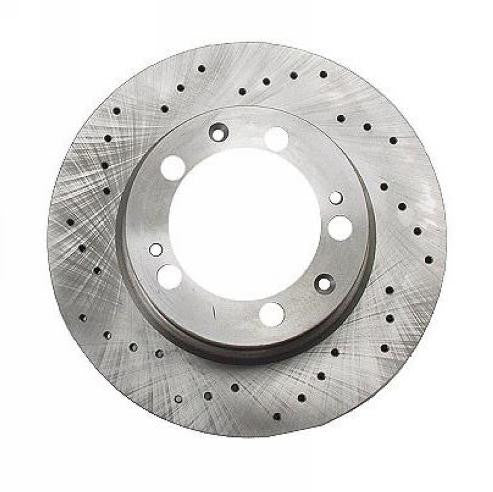 Cross Drilled Brake Rotor Front Left Sebro Coated