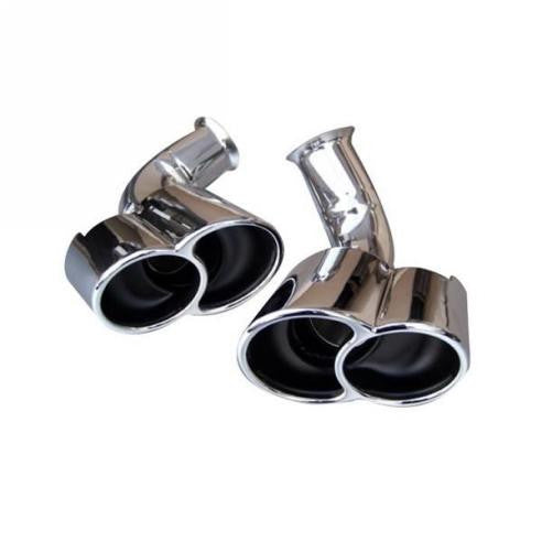 Porsche 996 Turbo Style Muffler Tips Set Chrome