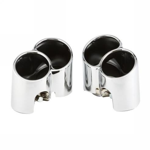 Porsche 996 Turbo Muffler Tips Schnell V2 Chrome