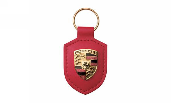 Porsche Crest Keyring Red Keychain