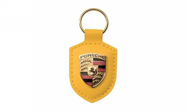 Porsche Crest Keyring Yellow Keychain