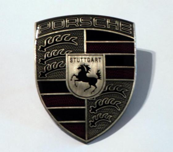 Porsche Hood Badge Crest Pewter Finish