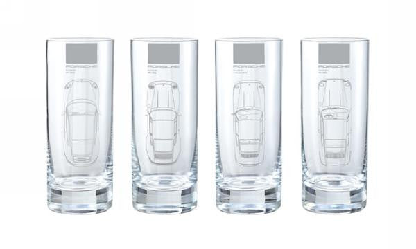 Porsche Long Drinking Glass - Set of 4