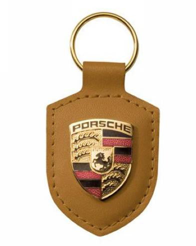 Porsche Key Tag Crest Cognac