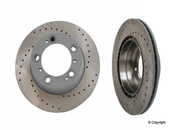 Porsche Cross Drilled Brake Rotor - Sebro Coated