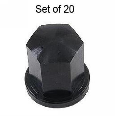Wheel Lug Nuts Black Anodized Aluminum - Set of 20