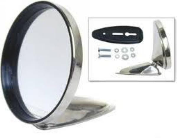 Mirror Door Round Chrome - Left