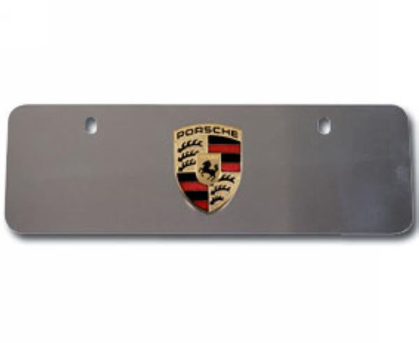 Porsche License Plate Silver  Front European Style