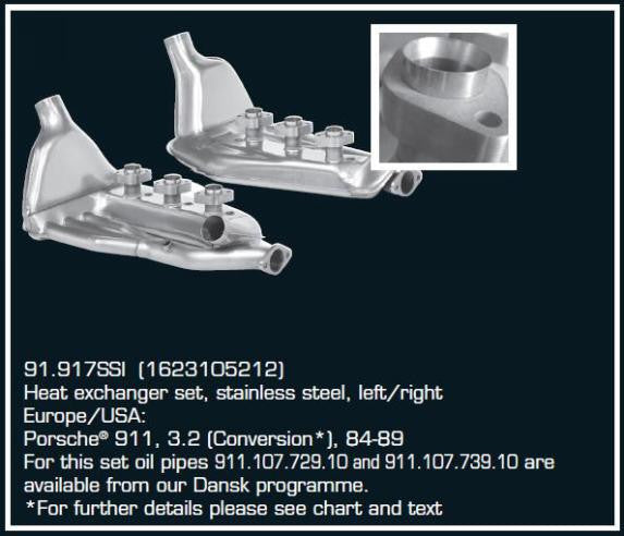 Porsche 911 Ssi Stainless Steel Heat Exchangers